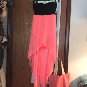 Strapless high low dress
